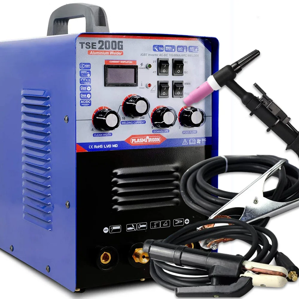 TSE200G аппарат дуговой сварки AC DC TIG/MMA/ARC устройство для алюминия поколение 220 В и
