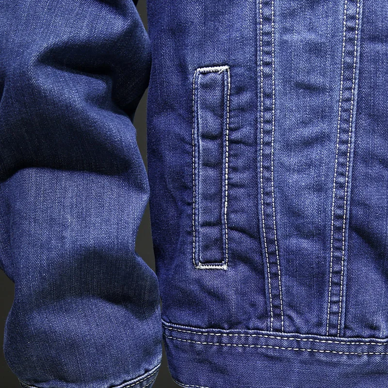 Куртка для мужчин Сезон весна осень Синие джинсовые куртки джинсы модные