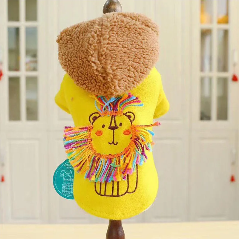 Одежда для собак осенне-зимняя теплая куртка толстовки с мультипликационным