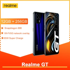 realme gt 5g smart phone snapdragon 888 nfc android 11 120hz 6 43 super amoled screen 3d glass body 4500mah 65w super charge free global shipping