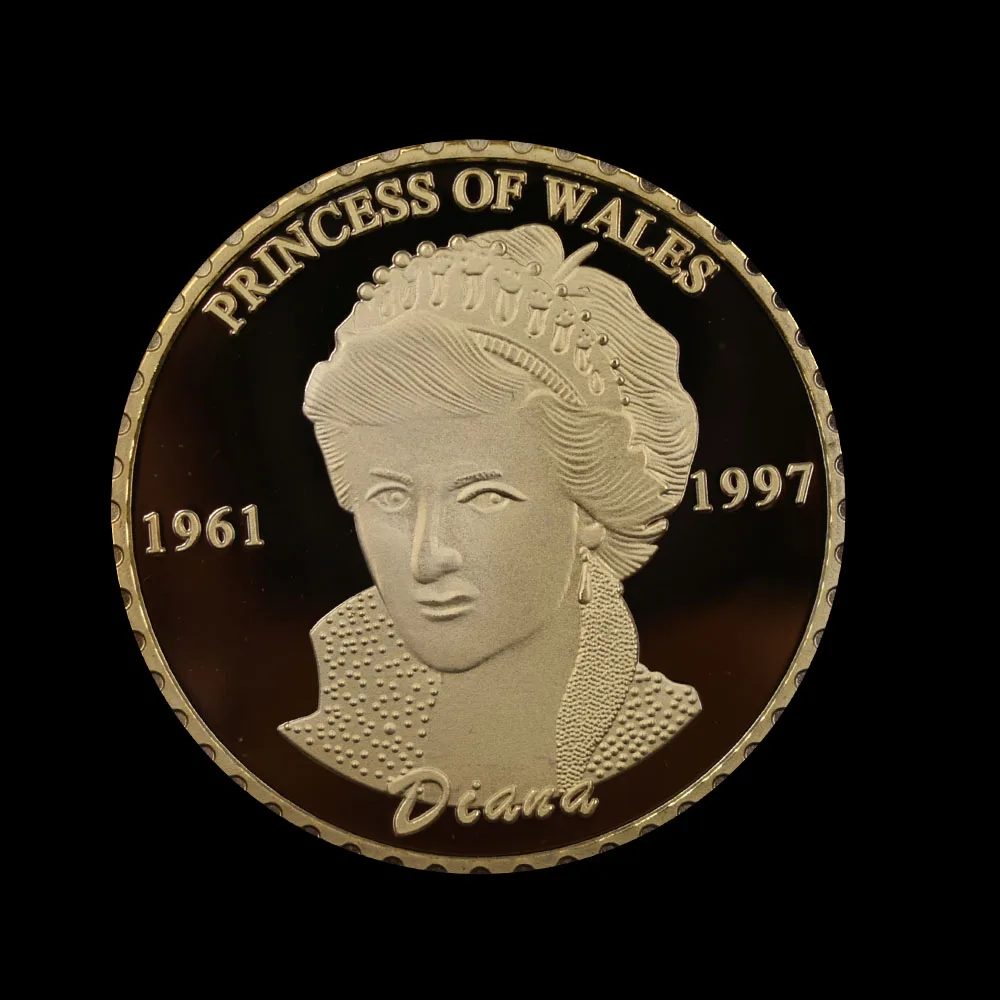 5 шт./компл. 24k Золотая монета Diana Princess of Wales Позолоченные памятные коллекционные