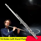 Флейта для левшей с 16 отверстиями, с закрытыми отверстиями, никелированная, профессиональный духовой музыкальный инструмент Flauta