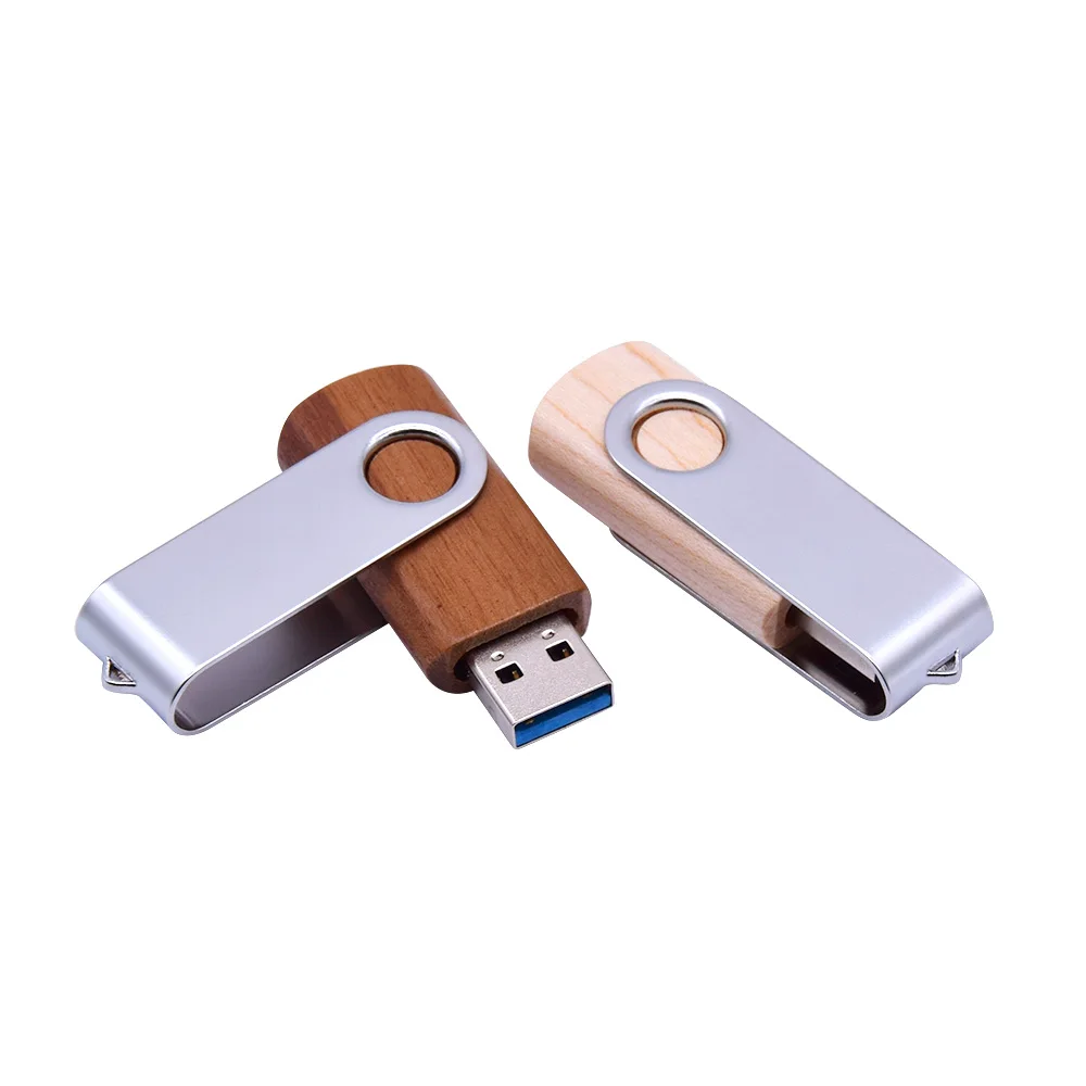 Деревянный вращающийся USB + флип бокс флэш накопитель 3 0 64 ГБ 32 16 8 карта памяти для