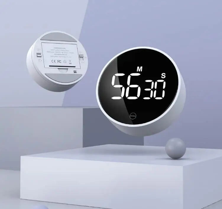 

Mijia Youpin MIIIW Timer Rotation Timing Adjustable Sound Brightness Magnetic On the Back LED Digital Display Stylish and Simple
