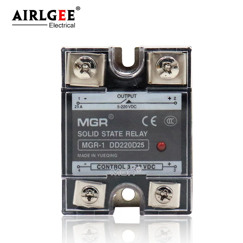 

Solid state relay MGR-1 DD220D25 SSR-25DD 25A 3~32VDC 5~220VDC DC-DC Single phase solid state relay