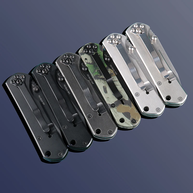 Sanrenmu 7010 Карманный EDC Складной нож для выживания с зажимом для ремня для путешествий, кемпинга и пеших прогулок