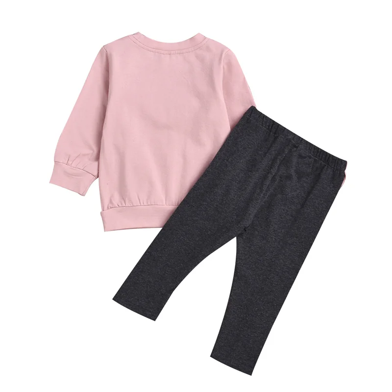 Весенне Осенняя детская одежда Комплекты одежды для девочек однотонная Одежда