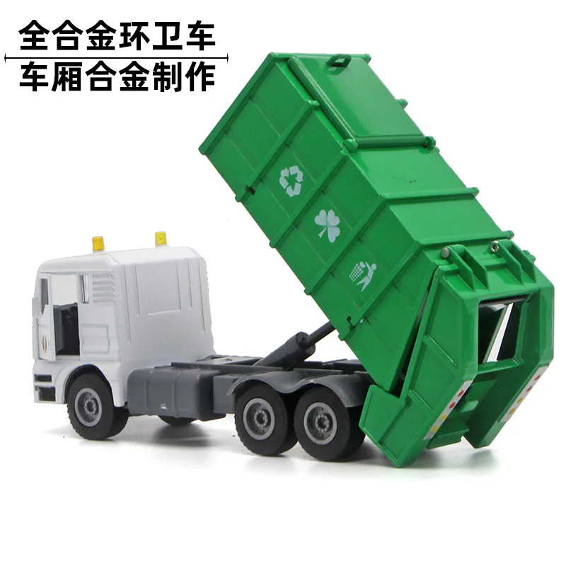 

1:50 All-metal Alloy Model Sanitation Truck Dump Truck Garbage Truck Collectible Model Car Decoration Diecast Boys Toys