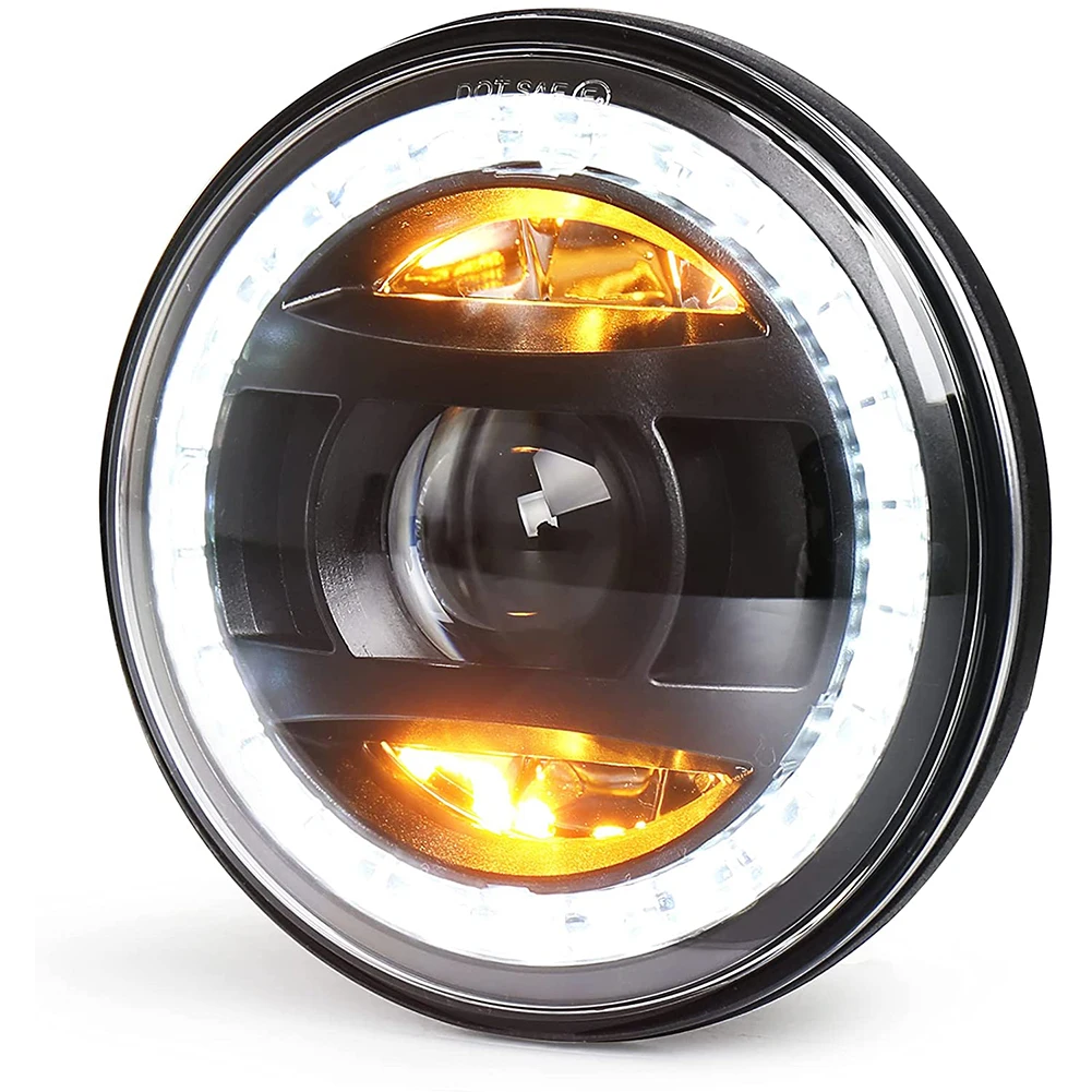 Светодиодная мотоциклетная фара с ореолом совместимая Harley David-son Sportster -Dyna Street Bob