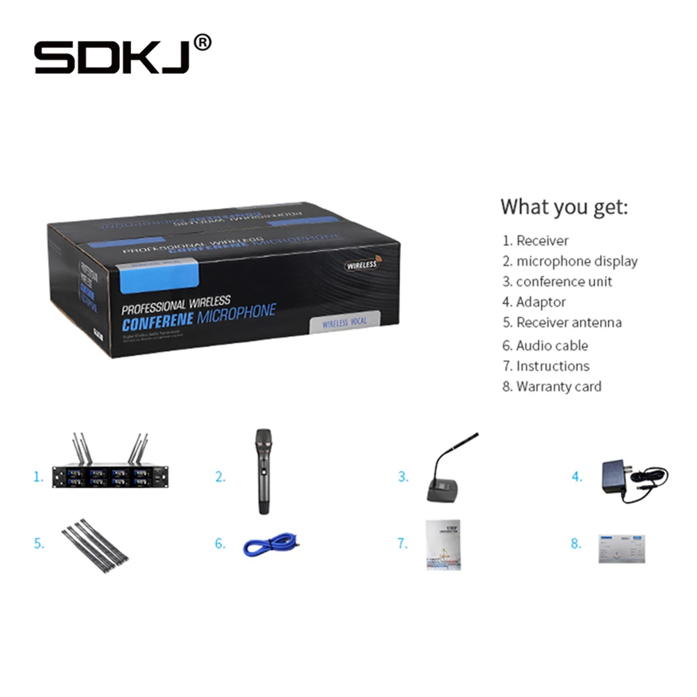 

8 channel Professional Wireless Microphone System for conference system