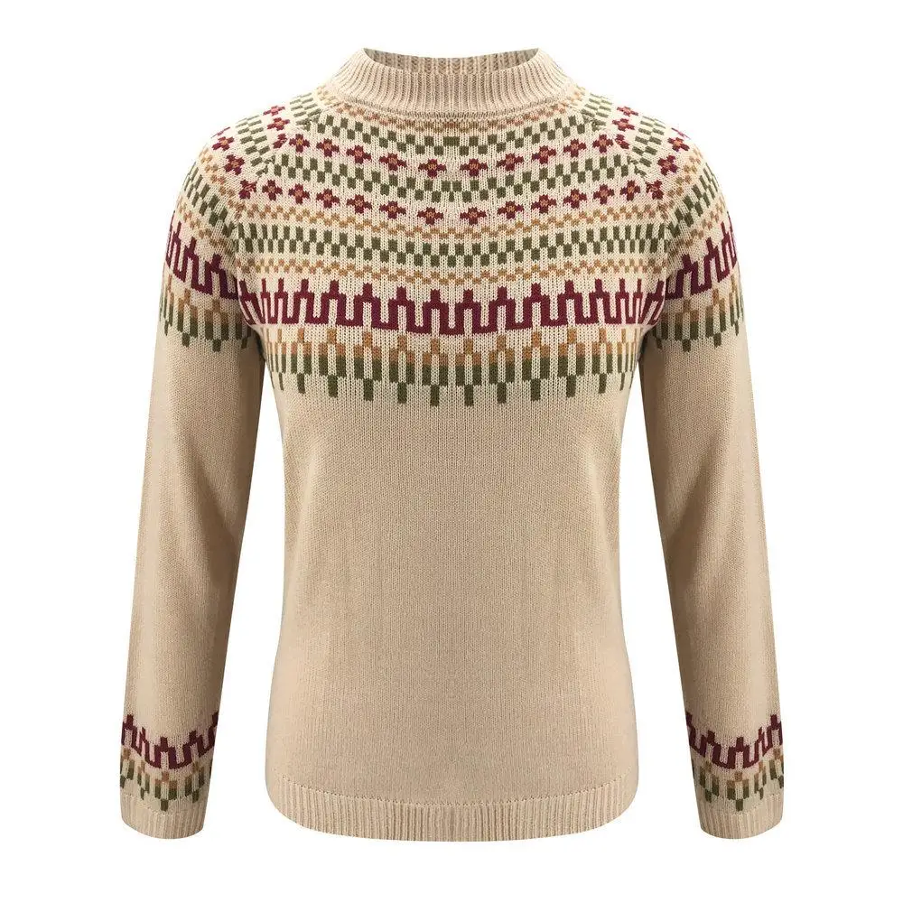 

Autumn Winter Casual Office Lady Women's Sweater Turtleneck Long Sleeve Print Knitted Loose Pullovers Sweater for Female