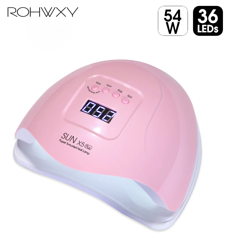 ROHWXY SUN X5 Plus Светодиодный УФ светильник для гель лака ногтей сушилка 54 Вт лампа