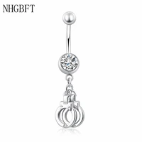 nhgbft handcuffs shape belly button sexy dangling womens stainless steel helix piercing whiolesale
