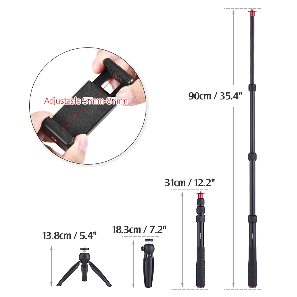 Andoer Selfie Stick + Mini Tripod Phone Mount Wireless Remote Control for iPhone X/8/7 Samsung GoPro Hero | Электроника