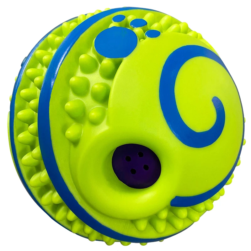 

1pc 10/14cm Green pet Ball Toys For Dogs Resistance Sound Squeaky Chew Toy Puppy Natural Non-toxic Rubber Outdoor Play Ball