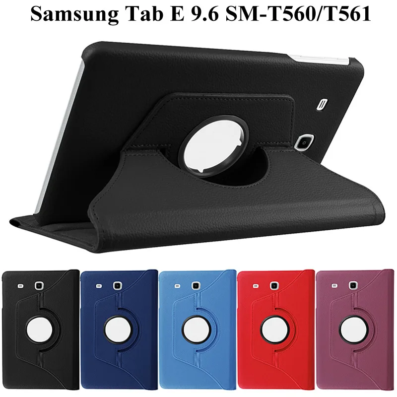 

360 Вращающийся Smart Cover PU кожаный чехол для Samsung Galaxy Tab E 9,6 T560 T561 SM-T560/T561 складной чехол-книжка чехол для планшета + Защитная пленка на экран + подс...