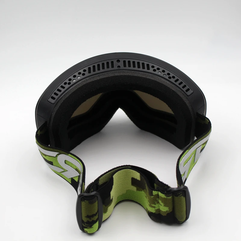 Серые линзы черная оправа лыжные очки с двойными линзами UV400 анти туман большая