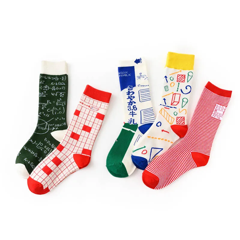 Женские носки Мультяшные уличные скейтборд каваи веселые счастливые