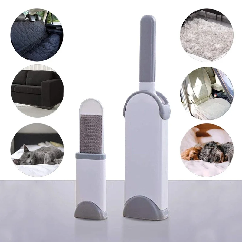 

Pet Hair Brush Reusable Double-Sided Hair Removal Brush Portable Dust Removal Sofa Clothes Cleaning Flannel Brush