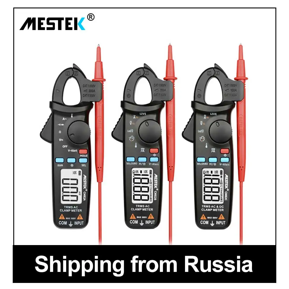 

MESTEK AC Clamp Meter CM82A/B/C TRMS Auto-ranging Digital Clamp Multimeter Voltage Current Diode Continuity Tester with Clip