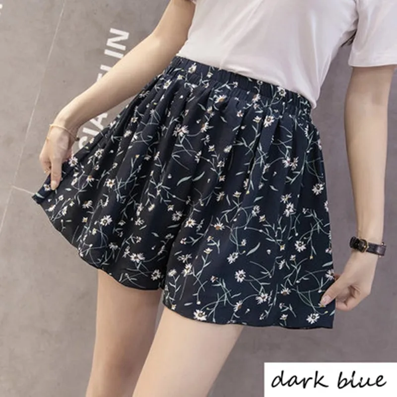 Женские шифоновые брюки повседневные свободные короткие штаны с высокой талией