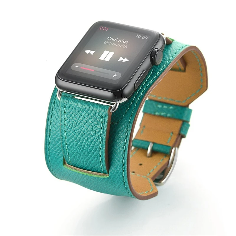 Браслет из коровьей кожи для Apple Watch 6 5 band 44 мм 40 мм iwatch SE strap Series 4 3 2 смарт-ремешок 42 мм петля 38 мм Замена
