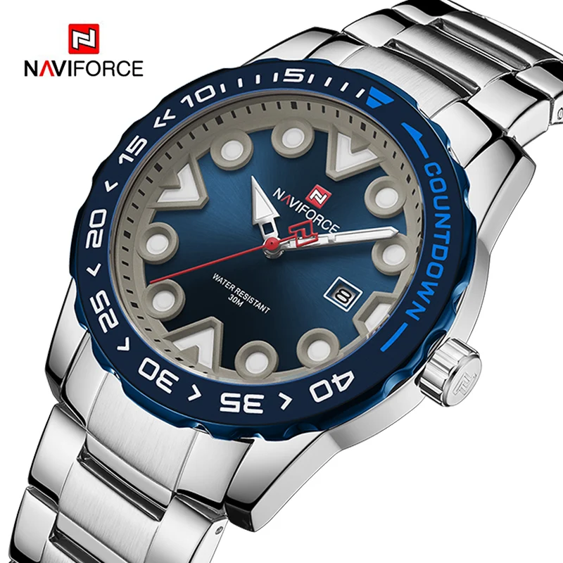 Часы наручные NAVIFORCE Мужские кварцевые спортивные роскошные деловые