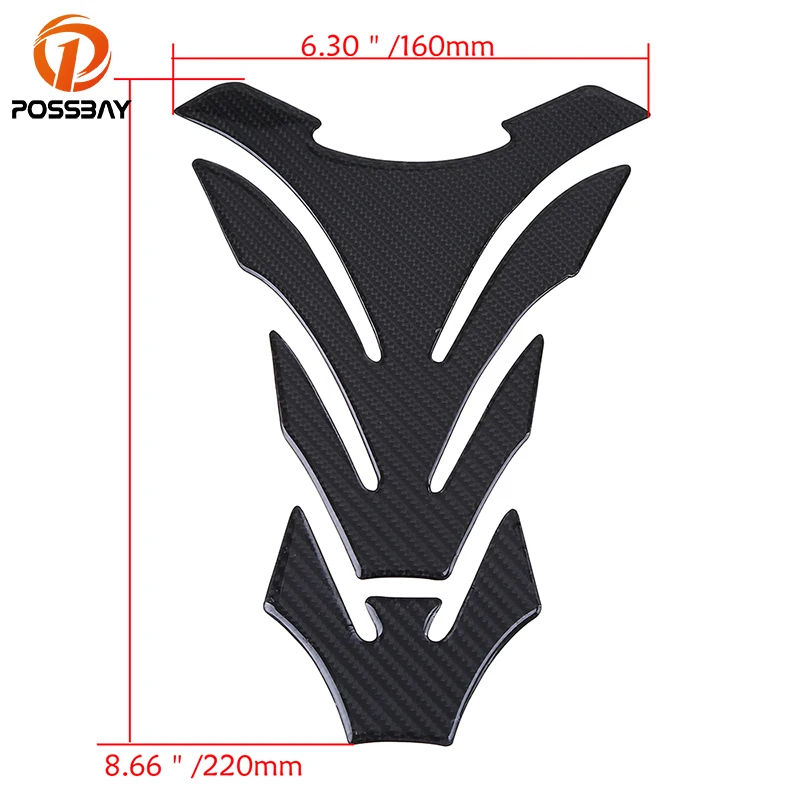 Наклейка на мотоцикл POSSBAY из углеродного волокна наклейка бензобак топливный бак