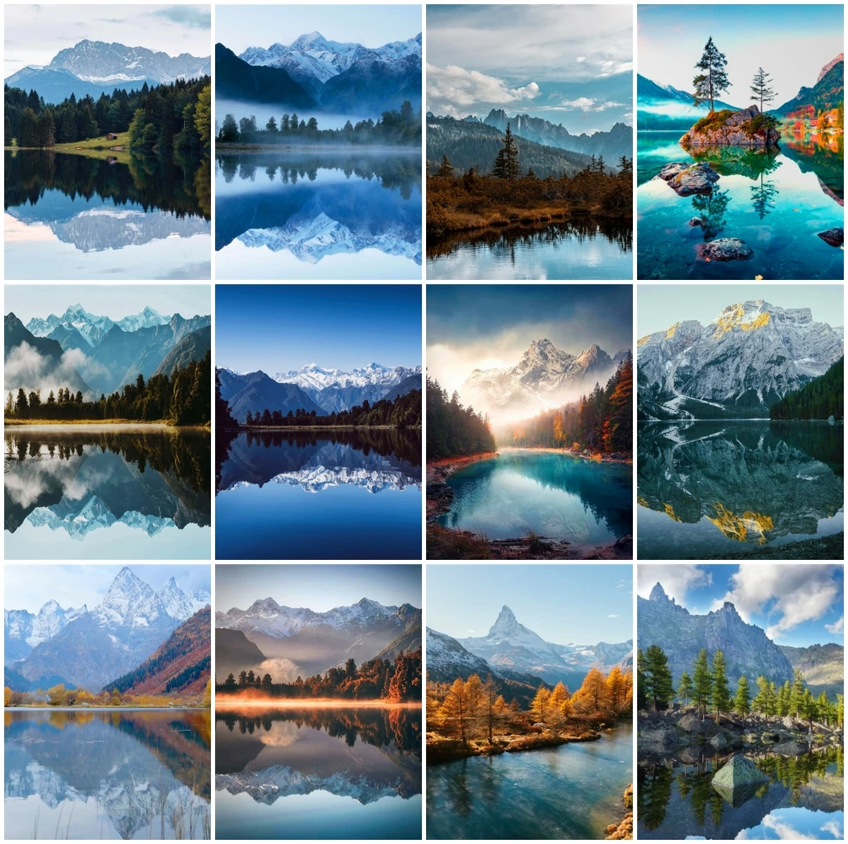 

AZQSD 5D алмазная живопись, горная река, наборы для вышивки крестиком, алмазная вышивка, пейзаж, мозаика стразы, украшение для дома