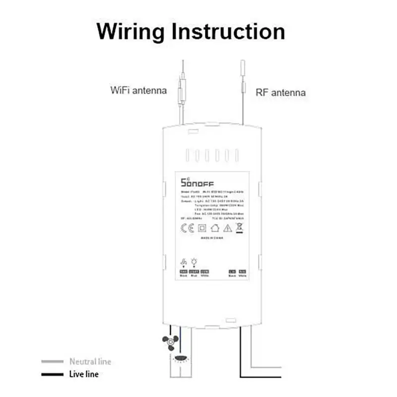 Потолочный смарт вентилятор SONOFF Wi Fi светильник переключатель управления пульт