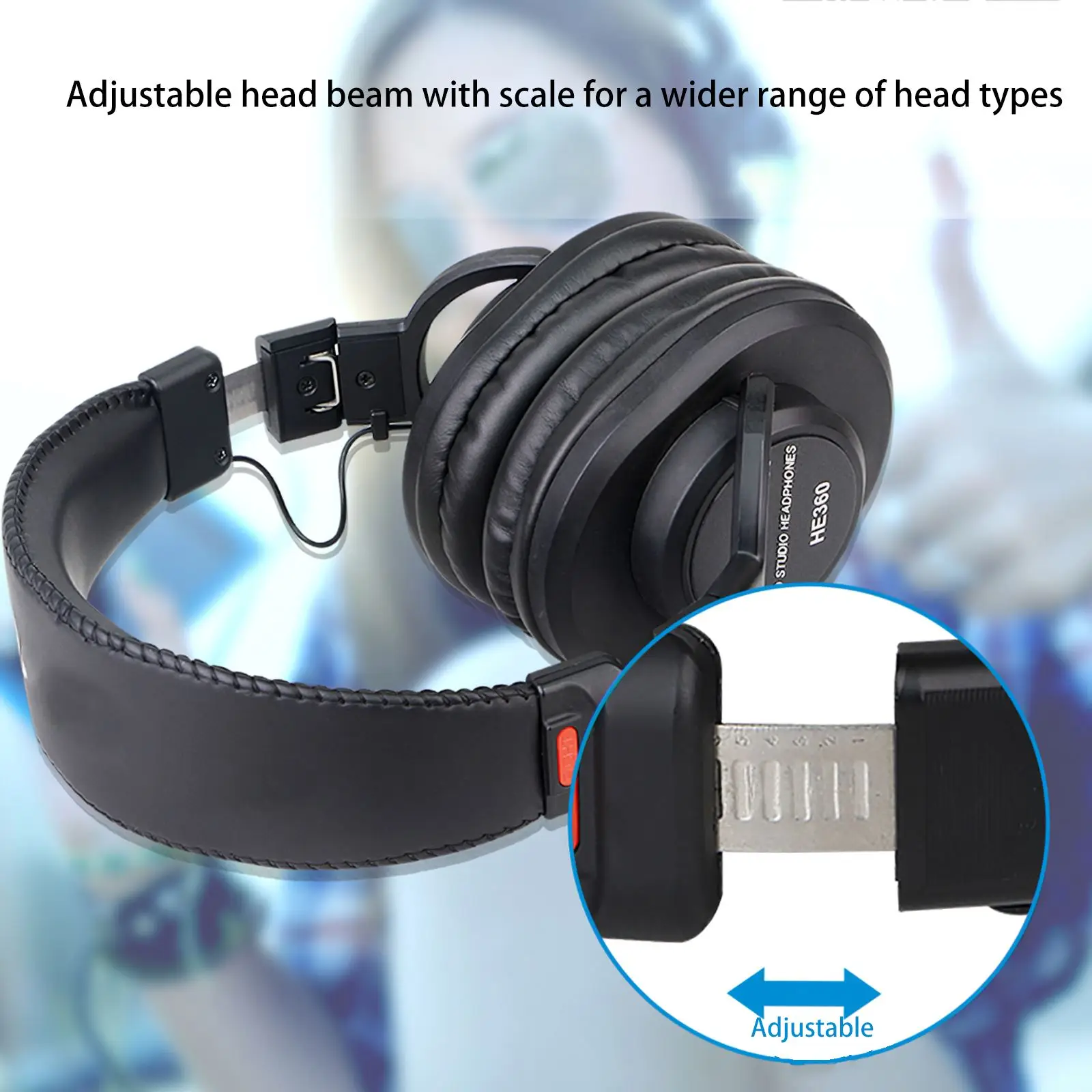 

Portable Stereo Adjustable Foldable Studio Headphone Headset Monitoring Headphone Portable HIFI Wired Bass Headsets Detachable
