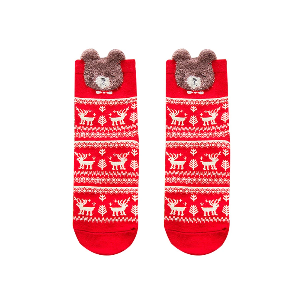 

Christmas Socks Women's Cartoon Animal Winter Breathable Cotton Casual Elastic Tube Socks For Female Warm Soft Lovely Gift 2020