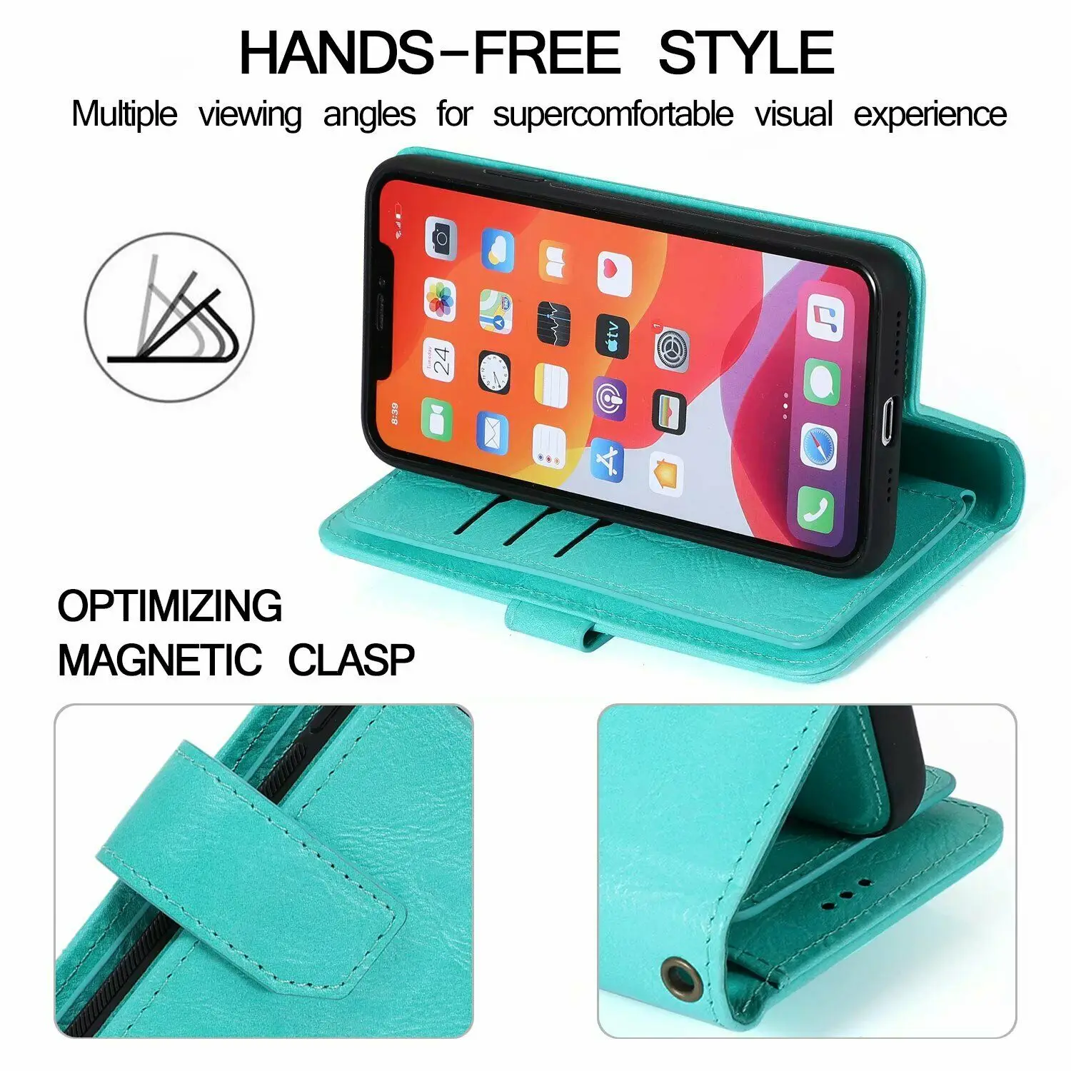 Роскошный кошелек из искусственной кожи на молнии для Apple iPhone 11 Pro X XS Max XR 8 7 6S Plus