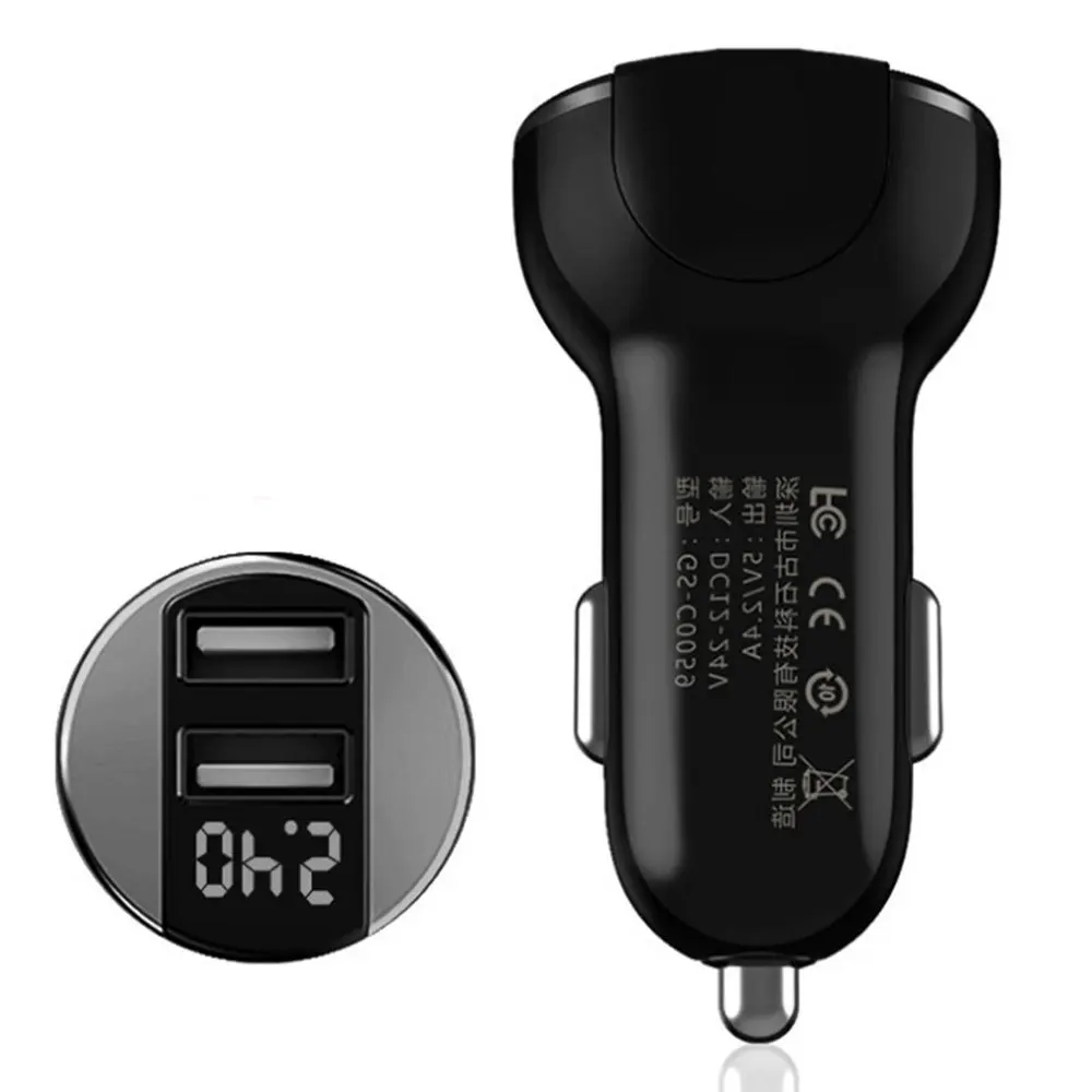 5V 2.4A устройство для автомобиля с двумя портами USB Зарядное цифровой Дисплей