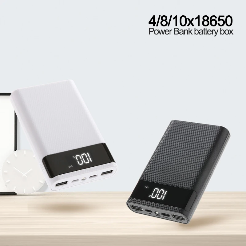 Бесплатная Сварка 4/8*18650 Коробка для хранения аккумуляторов с двумя USB портами