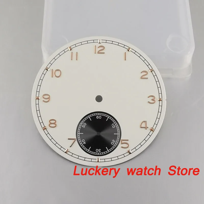 Белые часы с циферблатом из розового золота 38 9 мм подходят для ETA 6498 Чайка st36