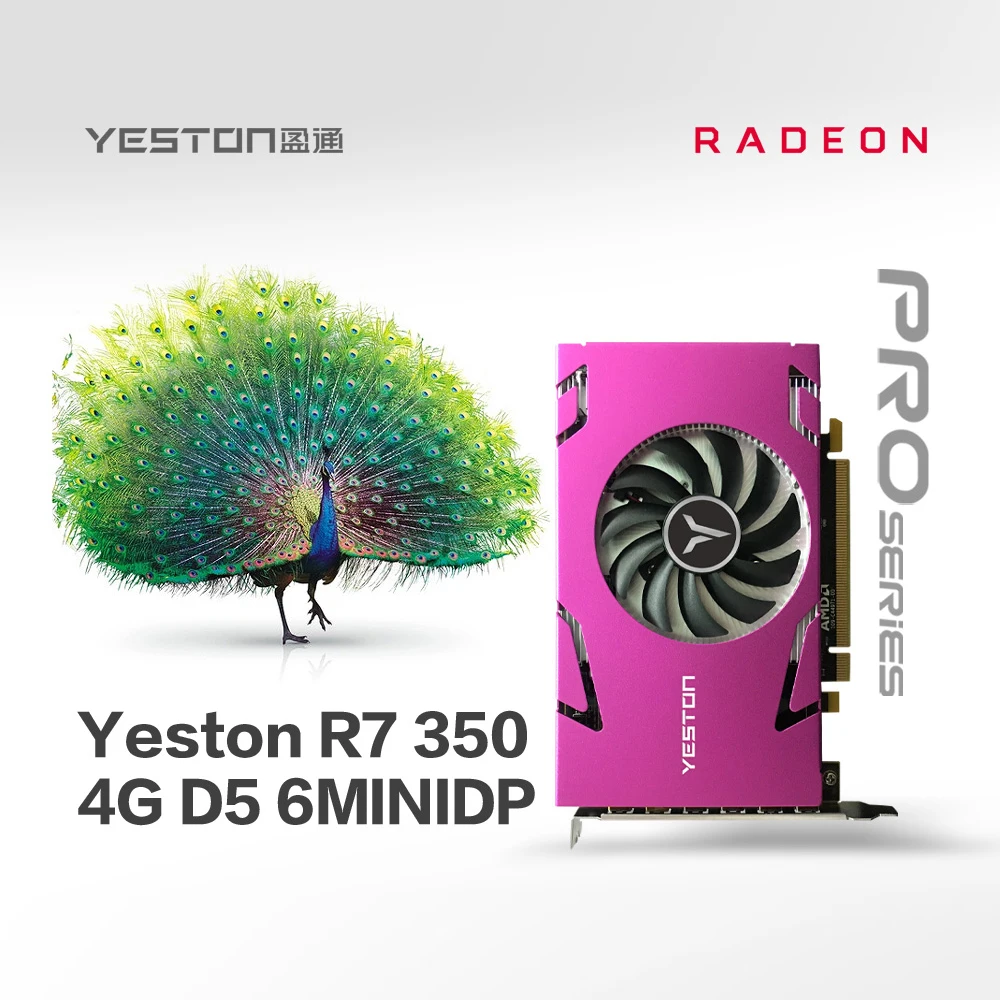 Yeston Radeon R7 350 GPU 4 ГБ GDDR5 128 бит игровой настольный компьютер ПК видеокарты Поддержка