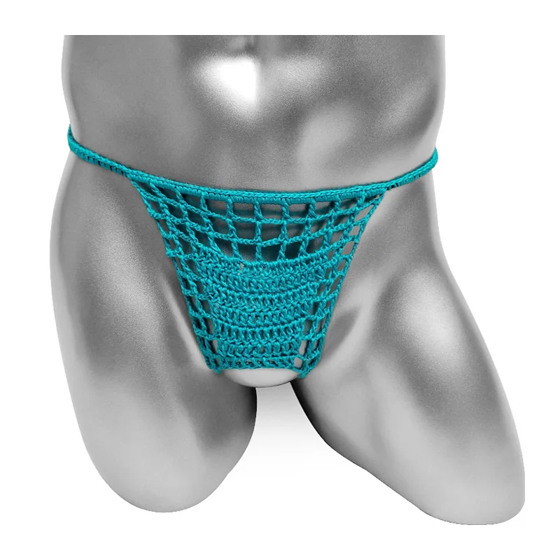 

Fashion Crotchless Sissy Panties For Mens Knitted Thong Underwear Bikini Sexy Lingerie For Gay Male Underpants