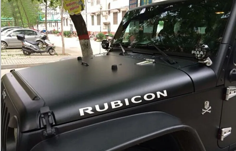 2 шт. Спортивная капот двигателя крыло сторона "Rubicon" персонаж виниловая наклейка, стикер для Jeep Wrangler Unlimited TJ JK