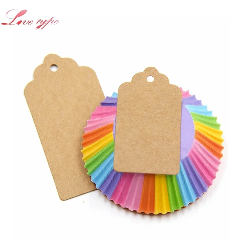 50 шт./лот 3 размера бирки из крафт-бумаги бумажные этикетки для карт на Рождество