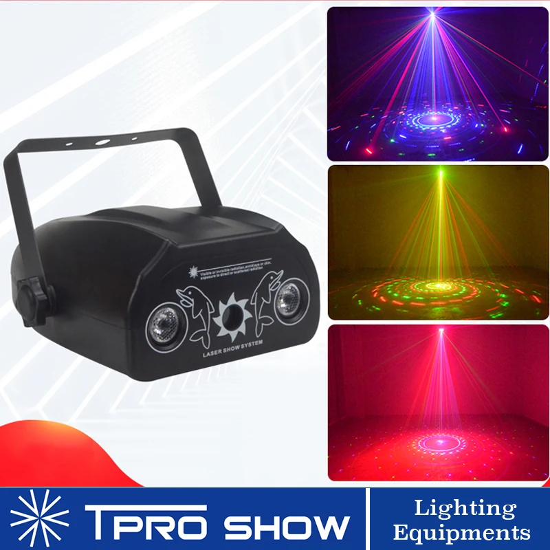 Sound Party Light 400mw Laser Projector 10W RGB LED Strobe Gobo Starry Lazer Stage Lighting Remote Control Show System For Home