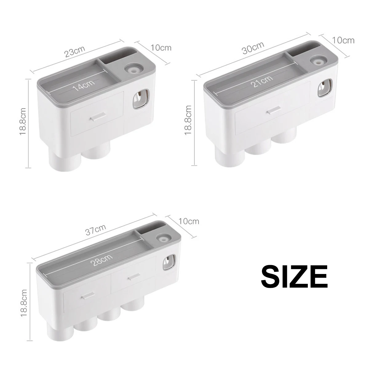 

2/3/4 Cup Automatic Toothbrush Holder Magnetic Adsorption Type Automatic Toothpaste Dispenser Rack