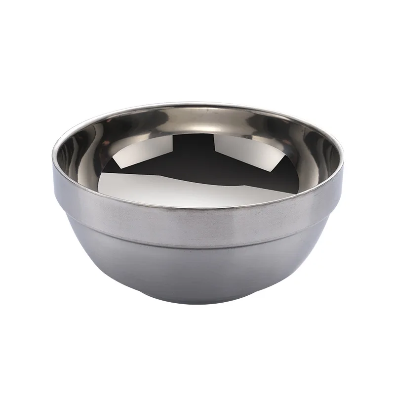 

Stainless Steel Double Layer Mixing Bowls Hot Insulation Bowl For Students High Grade Tableware Rice Ramen Bowl Fruit Salad Bowl