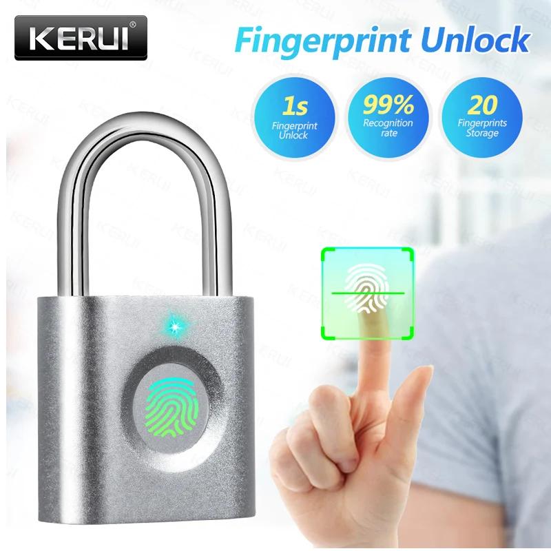 Умный сканер отпечатков пальцев KERUI мини Дверной замок с быстрой разблокировкой