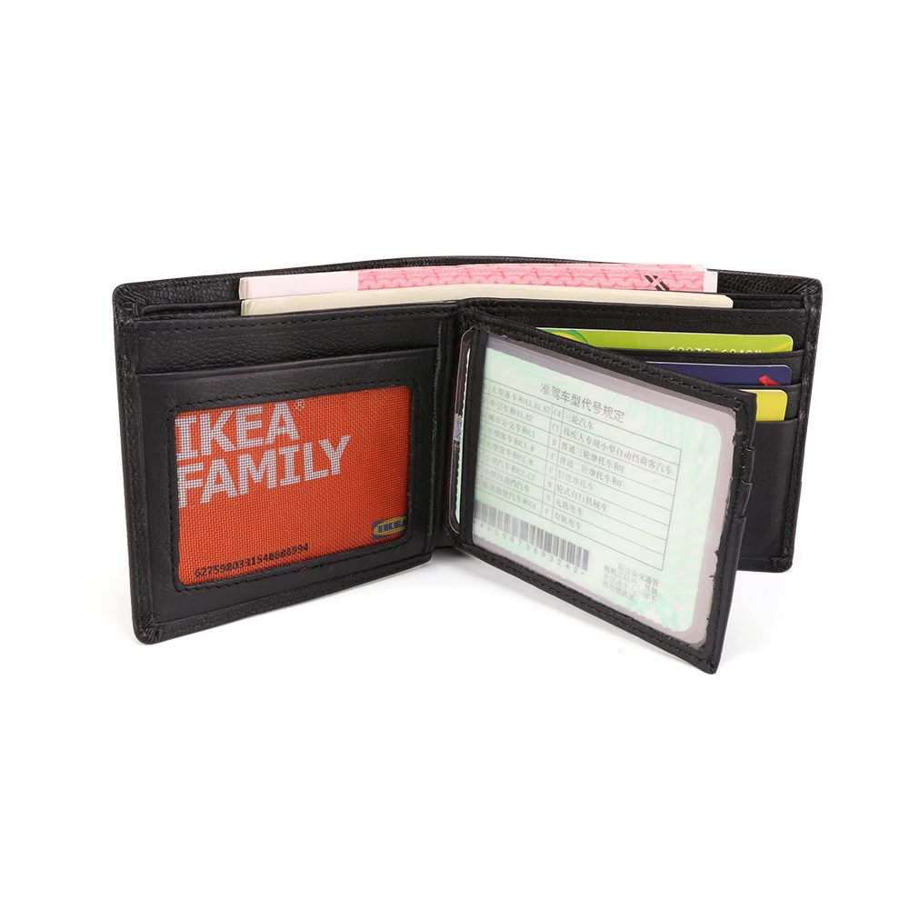 Кошелек JOGUJOS мужской из натуральной кожи короткий бумажник на молнии кредитница