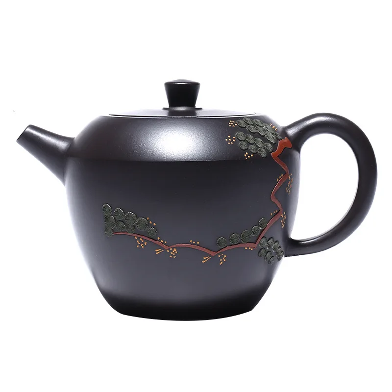 

Yixing Zisha teapot raw ore black mud pine needle giant wheel pearl teapot