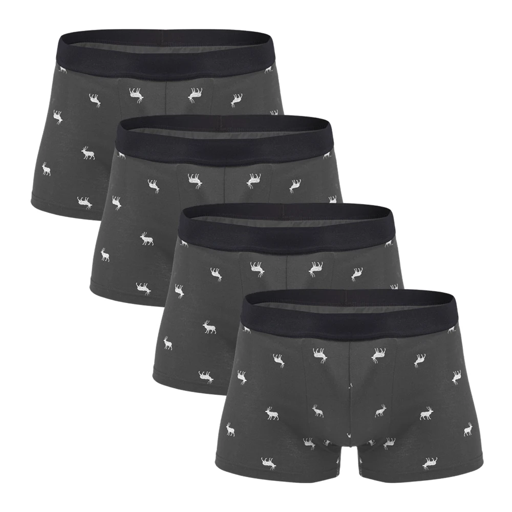 Men's Panties Cotton Printing Underwear Men Set Soft Men Underpants Boxer Pouch Man Boxer Shorts Underwear High Quality 4PCS