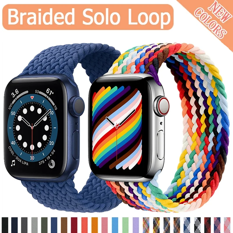 

Braided Solo Loop For Apple Watch band 44mm 40mm 42mm 38mm Fabric Nylon Elastic Belt Bracelet for iWatch Series 3 4 5 SE 6 Strap