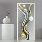 3d ПВХ дизайн наклейки на входную дверь украшение для гостиной плакат наклейки на стекло водостойкие обои пейзаж наклейки на стену