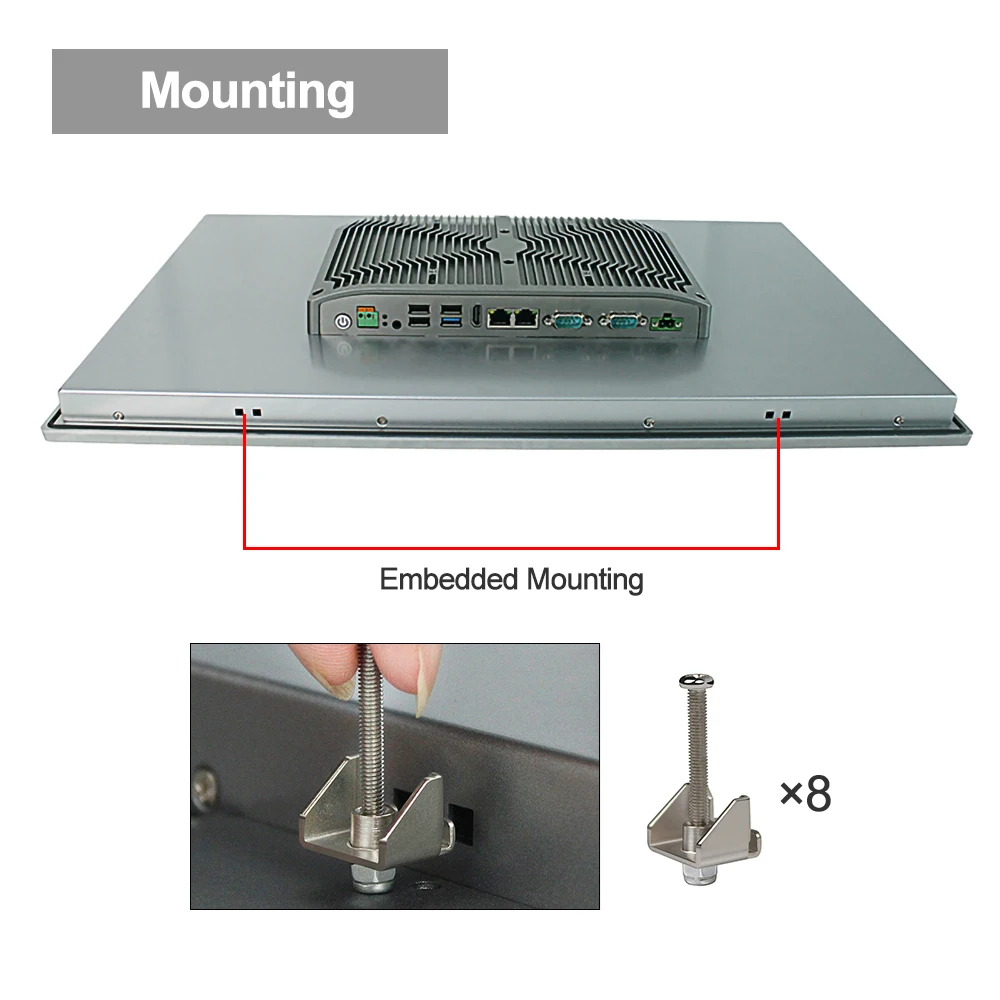 

TPM2.0 industrial computer 21.5" all in one pc i3 8145U 8 Gen CPU mSATA DDR4L HDM-I/LAN/USB/COM WIFI for Windows 10